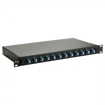 Equip 12-Port Glasfaser-Spleißbox, LC Duplex, OS2 Singlemode, 1U Rackmontage, ausgestattet, Schwarz