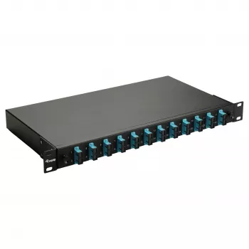 Equip 12-Port Glasfaser-Spleißbox, SC Duplex, OM3, 1U, bestückt, Schwarz