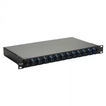 Equip 12-Port Glasfaser-Spleißbox, SC Duplex, OS2, 1U, Voll bestückt, Schwarz (591909)