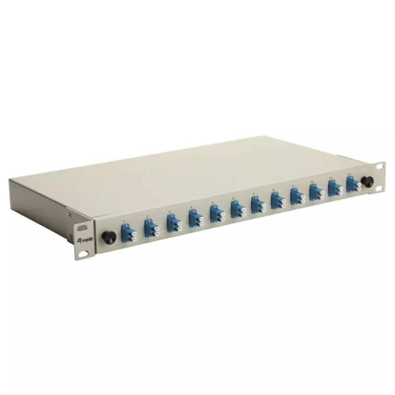 Equip 12-Port LC Duplex OS2 Glasfaser-Spleißbox, 1U Rackmontage, Grau