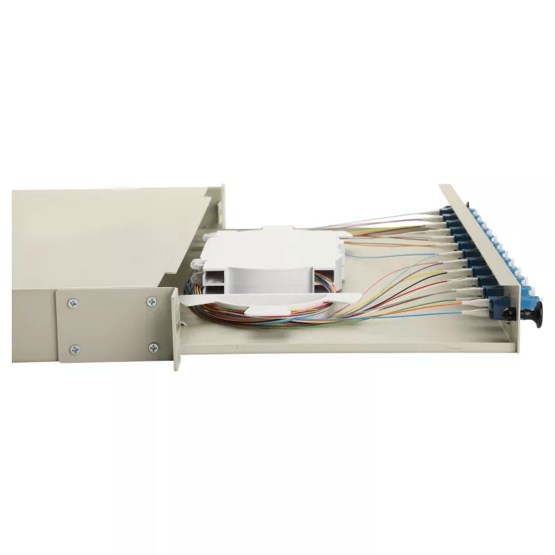 Equip 12-Port LC Duplex OS2 Glasfaser-Spleißbox, 1U Rackmontage, Grau