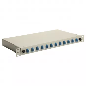 Equip 12-Port LC Duplex OS2 Glasfaser-Spleißbox, 1U Rackmontage, Grau