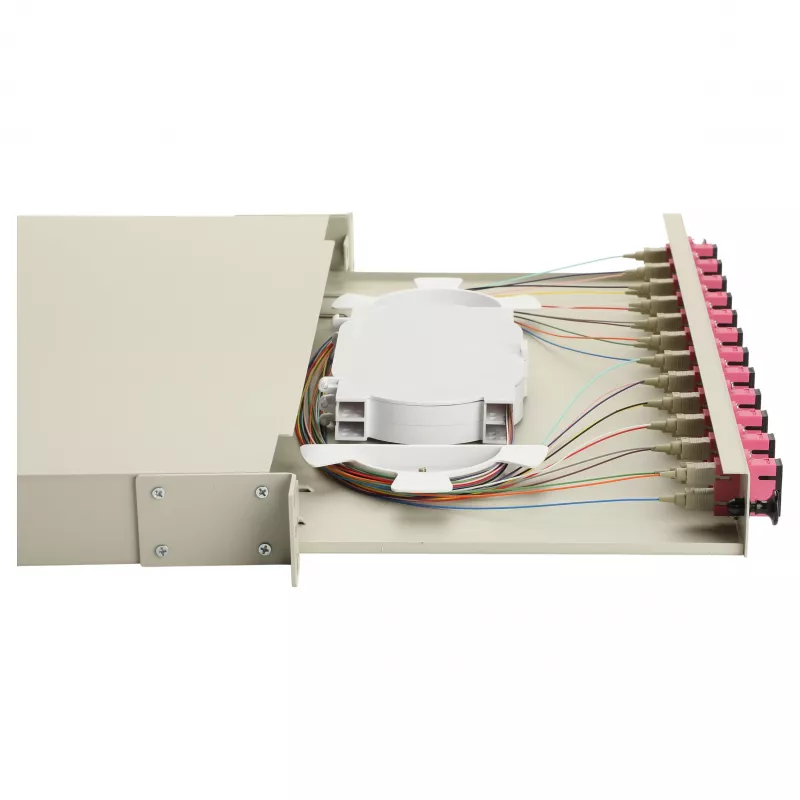 Equip 12-Port SC Duplex OM4 Glasfaser-Spleißbox, 1U, komplett ausgestattet, Grau