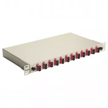 Equip 12-Port SC Duplex OM4 Glasfaser-Spleißbox, 1U, komplett ausgestattet, Grau