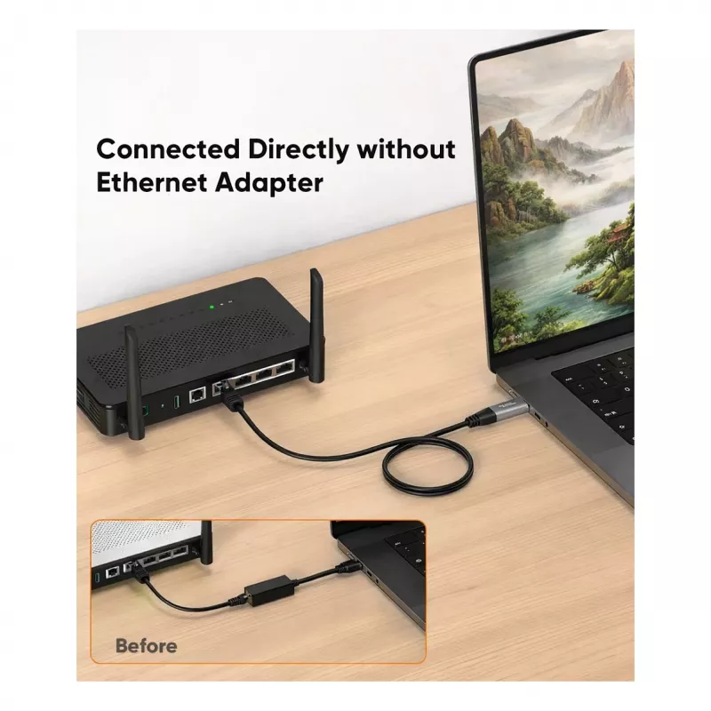 EQUIP 133101 USB-C & USB-A auf RJ45 Gigabit Ethernet Adapter, Schwarz