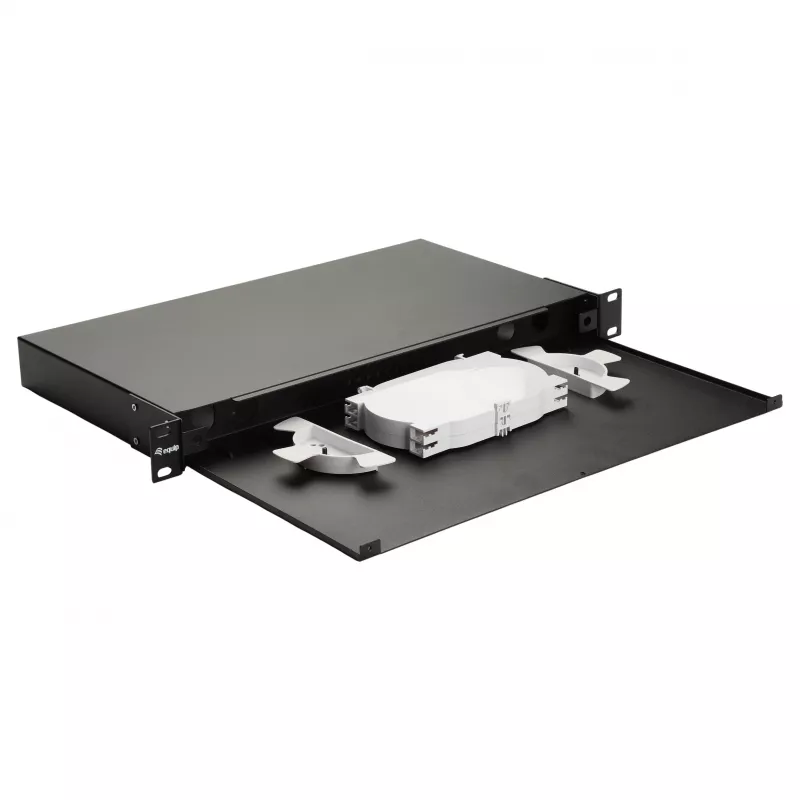 Equip 19 Zoll 1U Glasfaser-Space-Box ohne Panel, Stahl schwarz