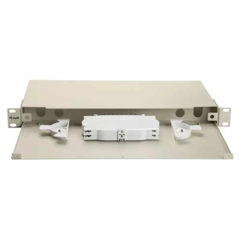 EQUIP 19 inch Glasfaser-Space-Box-Gehäuse, 1U, Stahl, Grün, ohne Panel