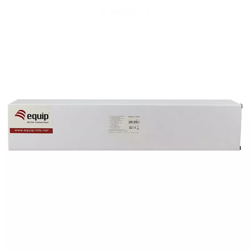 Equip 19-Zoll-Kabelmanagement-Panel, 5 Kunststoffringe, Stahl, 1U, Schwarz (RAL 9005)