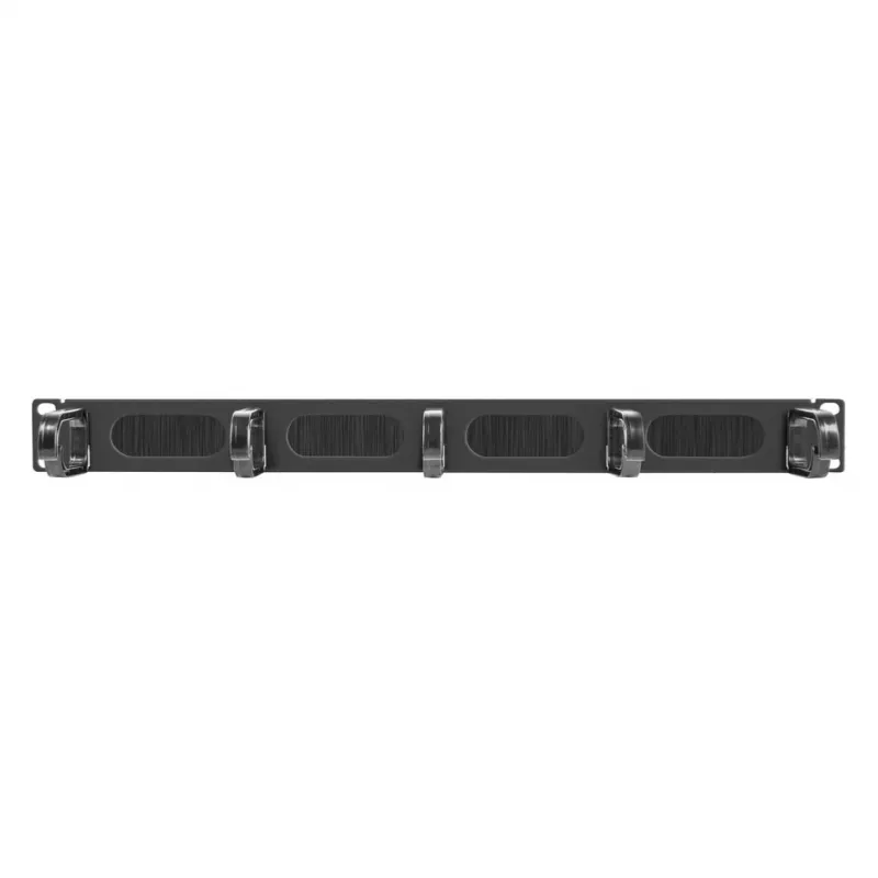 Equip 19-Zoll-Kabelmanagement-Panel, 5 Kunststoffringe, Stahl, 1U, Schwarz (RAL 9005)