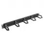 Equip 19-Zoll-Kabelmanagement-Panel, 5 Kunststoffringe, Stahl, 1U, Schwarz (RAL 9005)