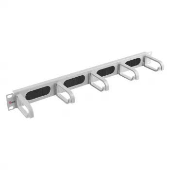 Equip 19-Zoll-Kabelmanagement-Panel mit 5 Kunststoffringen, Stahl, 1U, RAL7035