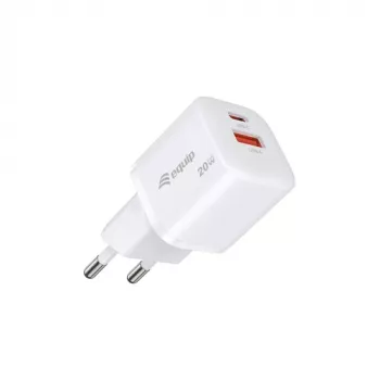Equip 2-Port USB-C PD3.0/USB-A GaN Wandladegerät 20W Weiß