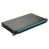 EQUIP 24-Port Glasfaser-Spleißbox, LC Duplex, OM3, 1U, bestückt, Schwarz