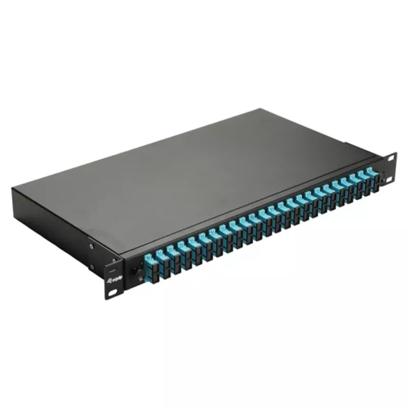 EQUIP 24-Port Glasfaser-Spleißbox, LC Duplex, OM3, 1U, bestückt, Schwarz