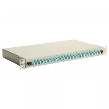Equip 24-Port Glasfaser-Spleißbox, LC Duplex, OM3, 1U, bestückt, Grau