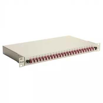 Equip 24-Port Glasfaser-Spleißbox, LC Duplex, OM4, 1U, bestückt, Grau