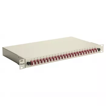 Equip 24-Port Glasfaser-Spleißbox, LC Duplex, OM4, 1U, bestückt, Grau