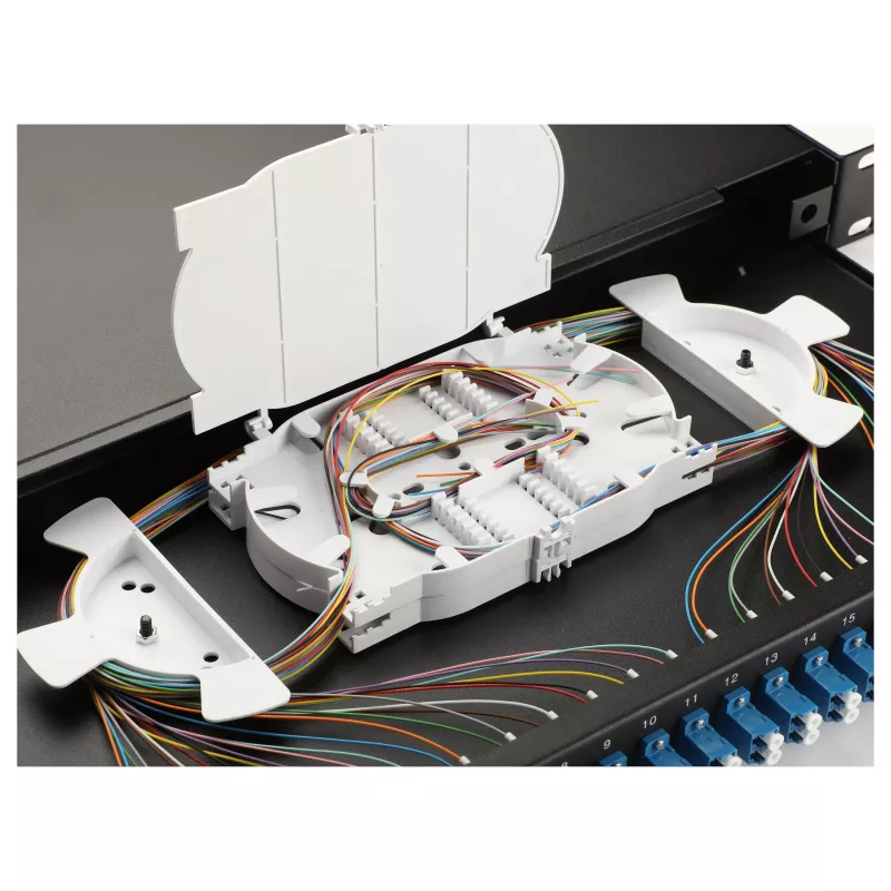 Equip 24-Port Glasfaser-Spleißbox, LC Duplex, OS2, 1U, bestückt, schwarz