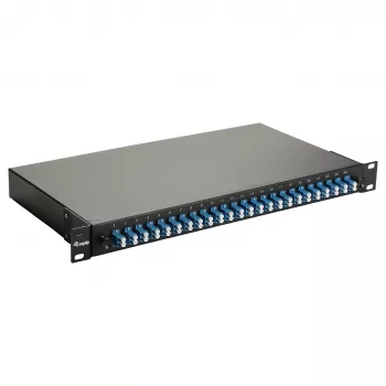 Equip 24-Port Glasfaser-Spleißbox, LC Duplex, OS2, 1U, bestückt, schwarz