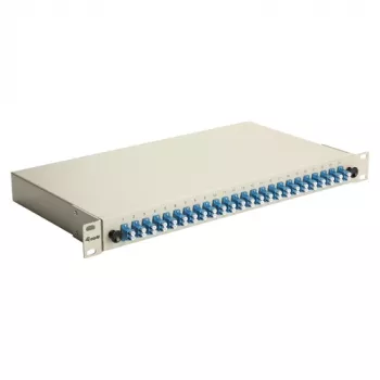 EQUIP 24-Port Glasfaser-Spleißbox, LC Duplex, OS2, 1U, bestückt, Grau