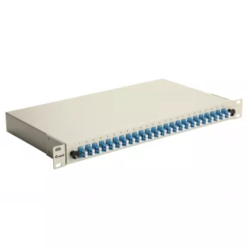 EQUIP 24-Port Glasfaser-Spleißbox, LC Duplex, OS2, 1U, bestückt, Grau