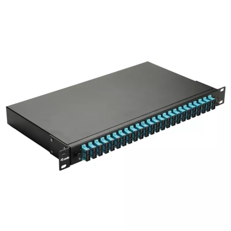 Equip 24-Port Glasfaser-Spleißbox, SC Duplex, OM3, 1U, bestückt, Schwarz
