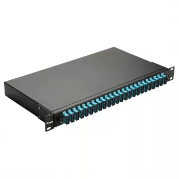 Equip 24-Port Glasfaser-Spleißbox, SC Duplex, OM3, 1U, bestückt, Schwarz