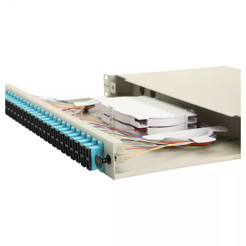 Equip 24-Port Glasfaser-Spleißbox, SC Duplex, OM3, 1U, komplett ausgestattet, Grau