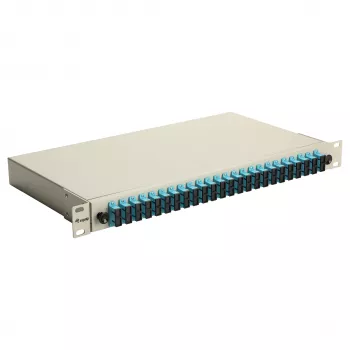 Equip 24-Port Glasfaser-Spleißbox, SC Duplex, OM3, 1U, komplett ausgestattet, Grau