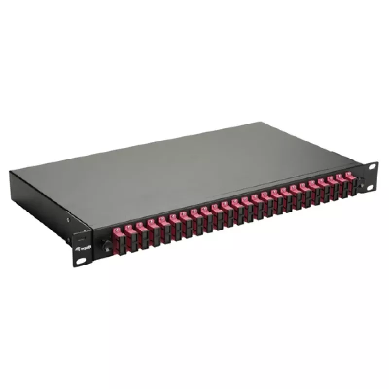 Equip 24-Port Glasfaser-Spleißbox, SC Duplex, OM4, 1U, bestückt, Schwarz