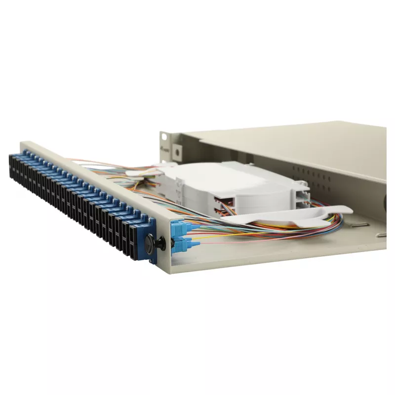 Equip 24-Port Glasfaser-Spleißbox, SC Duplex, OS2, 1U, bestückt, Grau