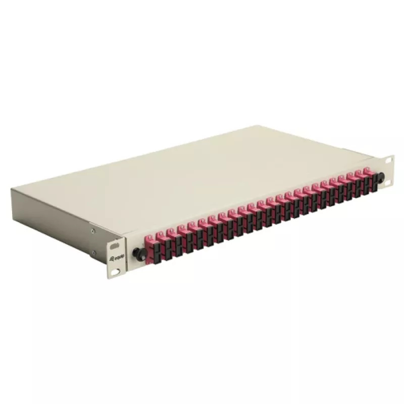 Equip 24-Port SC Duplex OM4 Glasfaser-Spleißbox 1U Rackmount, bestückt, Grau