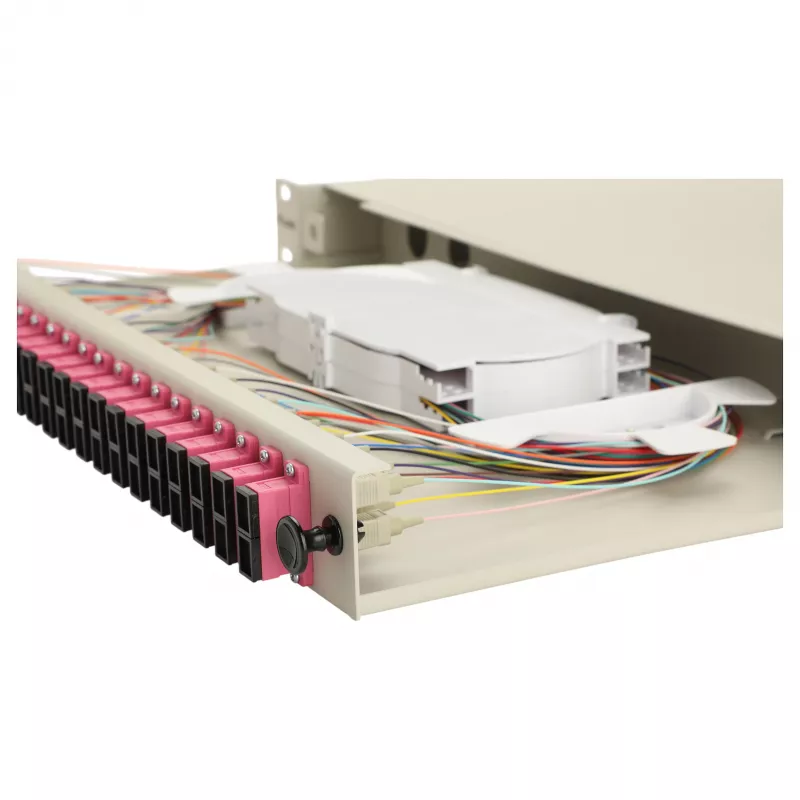 Equip 24-Port SC Duplex OM4 Glasfaser-Spleißbox 1U Rackmount, bestückt, Grau