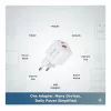 Equip 245526 2-Port USB-C PD3.0 / USB-A GaN 20W Wall Charger, Weiß