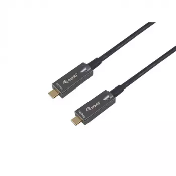 EQUIP 578203 USB-C auf USB-C aktives optisches Kabel 7,5 m 4K@60Hz 10Gbit/s PD 60 W Schwarz