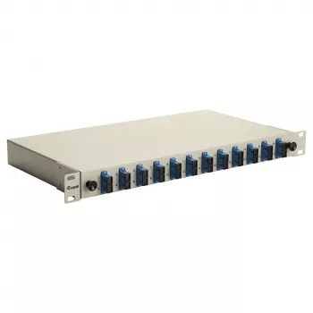 Equip 591911 12-Port SC Duplex Glasfaser-Spleißbox, OS2, 1U, komplett ausgestattet, Grau