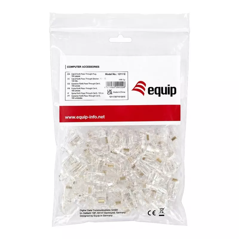 Equip Cat.6A RJ45 geschirmter werkzeugloser Feldkonfektionierbarer Stecker (100er-Pack)
