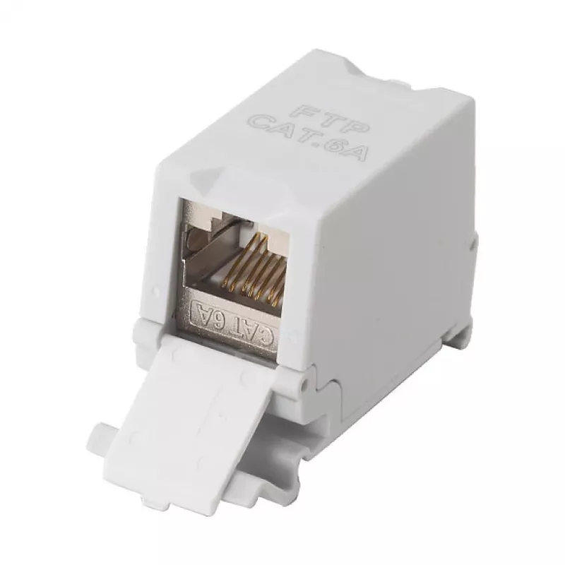 Equip Cat6A geschirmter Keystone-Koppler 1xRJ45 DIN-Schiene Grau