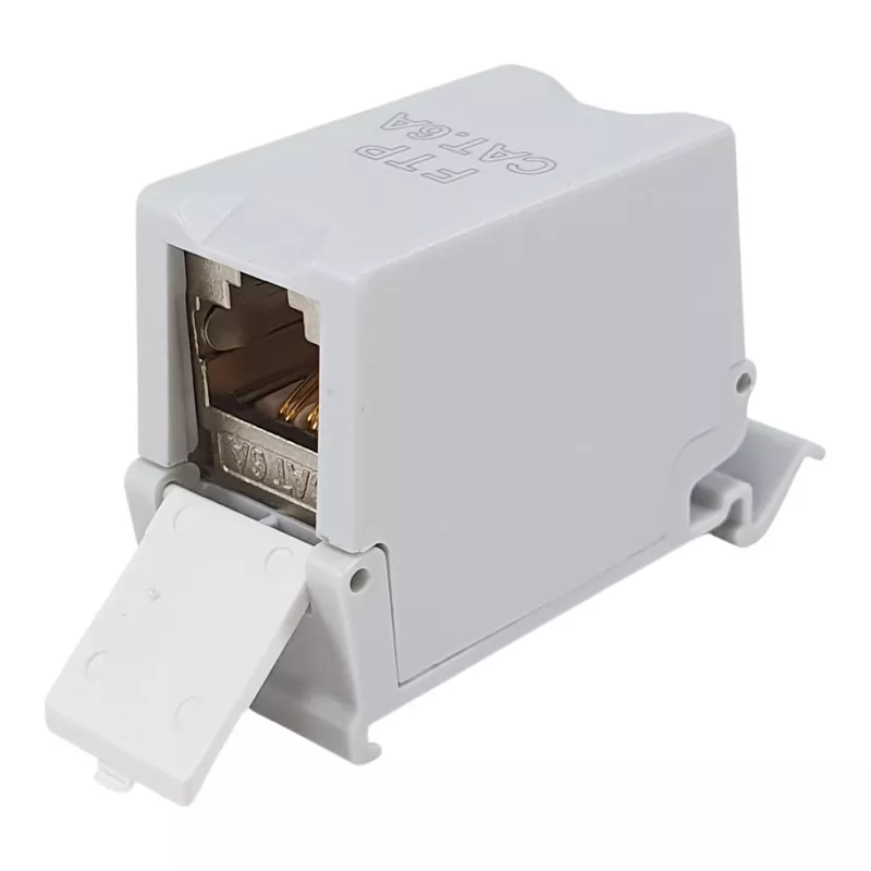 Equip Cat6A geschirmter Keystone-Koppler 1xRJ45 DIN-Schiene Grau