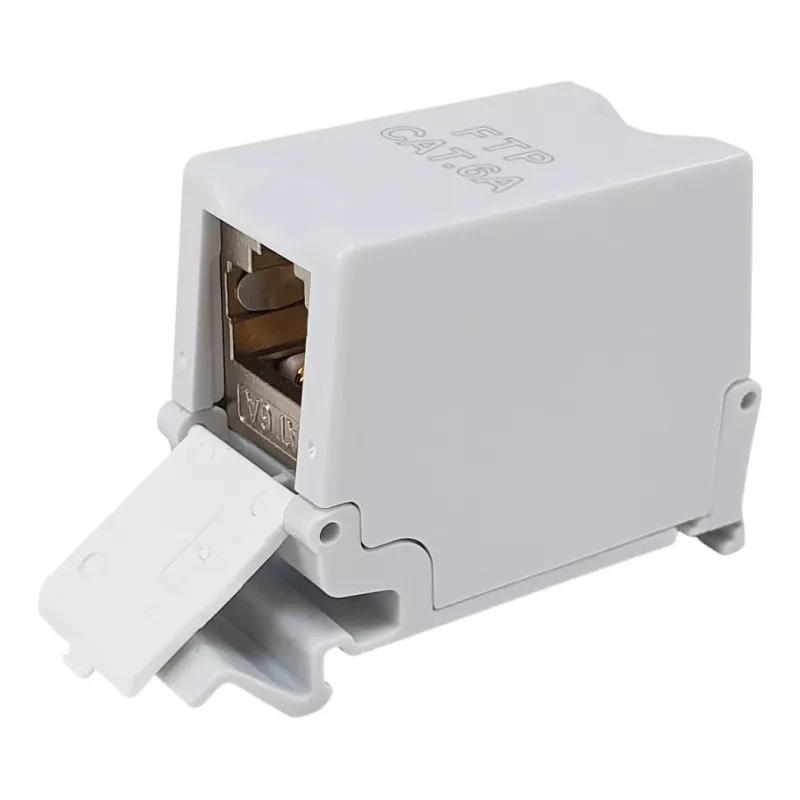 Equip Cat6A geschirmter Keystone-Koppler 1xRJ45 DIN-Schiene Grau