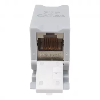 Equip Cat6A geschirmter Keystone-Koppler 1xRJ45 DIN-Schiene Grau