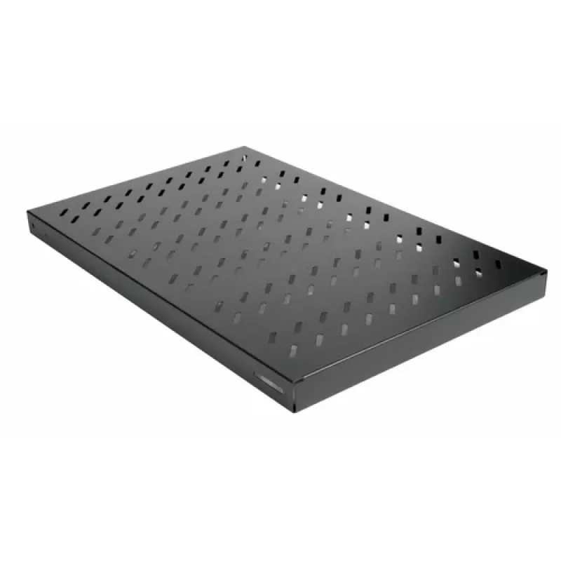 Equip EZVS-19-1-10-B 19 Zoll 1U feste Rackablage, 1000 mm Tiefe, Schwarz – Stahl in schwerer Ausführung, 100 kg Tragkraft