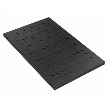 Equip EZVS-19-1-10-B 19 Zoll 1U feste Rackablage, 1000 mm Tiefe, Schwarz – Stahl in schwerer Ausführung, 100 kg Tragkraft