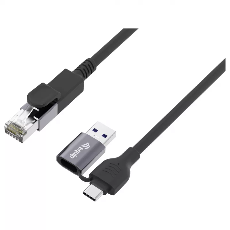Equip GigaBit USB-C+A to RJ45 Adapter, Schwarz