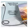 Equip Gigabit USB-C / USB-A zu RJ45 Ethernet-Adapter - Schwarz