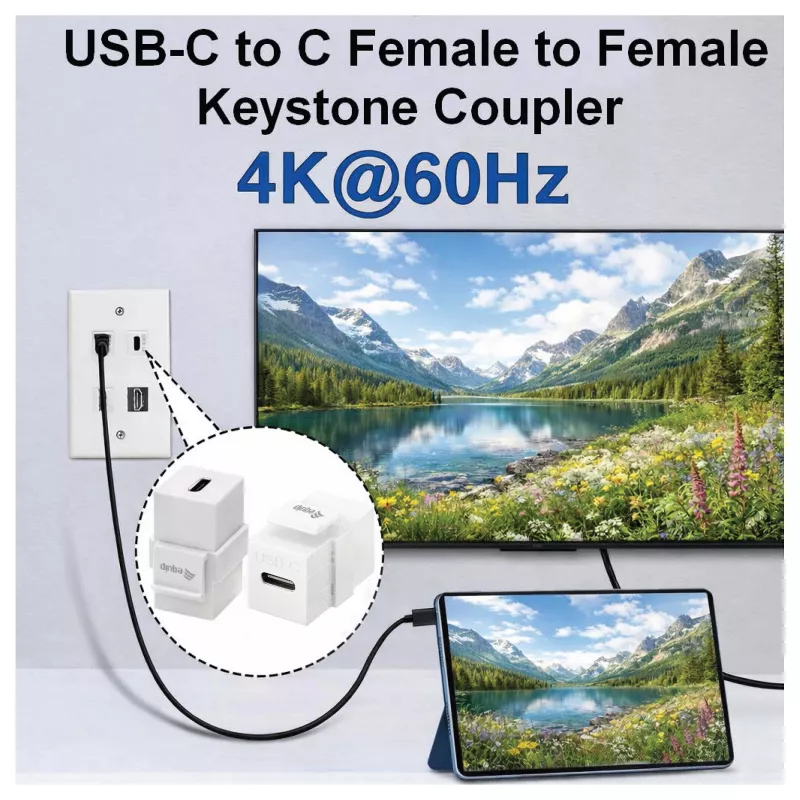 Equip Keystone Coupler USB 3.2 Gen 2 USB-C auf USB-C Buchse zu Buchse, Weiß