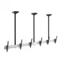 EQUIP Pro Dreifach-Monitor-Deckenhalterung für 45-50 Zoll Bildschirme, vollbewegliche Gelenkarme, VESA 75/100, 8kg pro Display, Schwarz/Silber