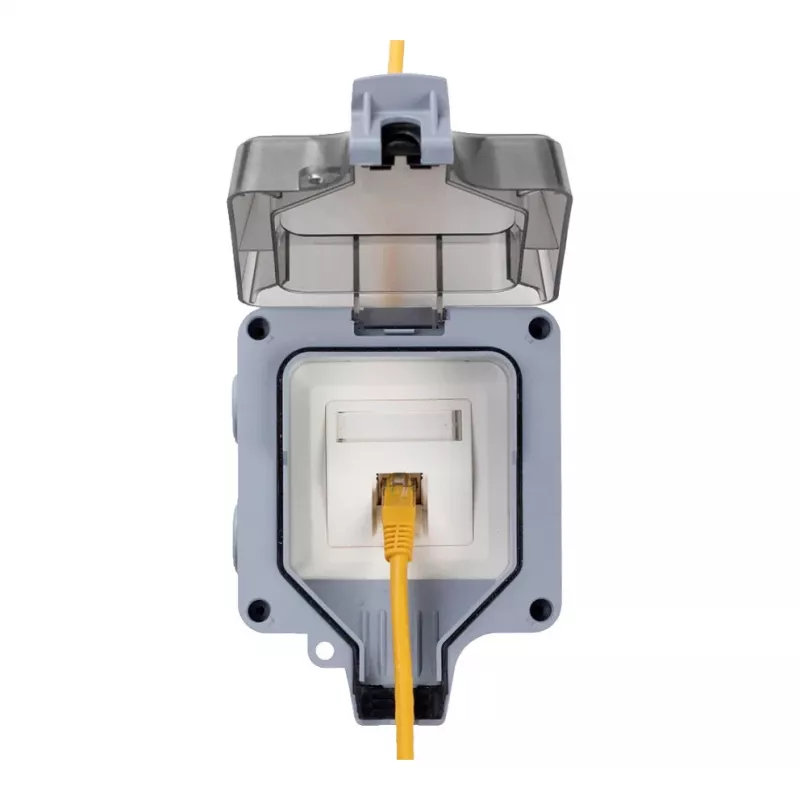 EQUIP Aufputzdose 1-Port Keystone ungeschirmt Außenbereich Grau IP44