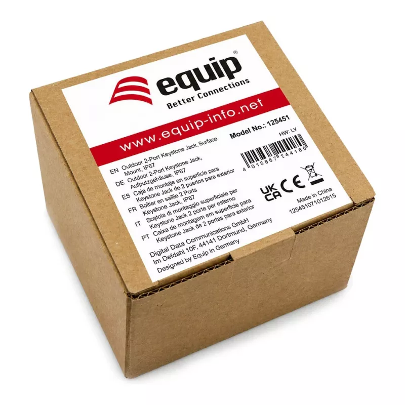 EQUIP Aufputz-Gehäuse 2-Port Keystone ungeschirmt Outdoor Grau