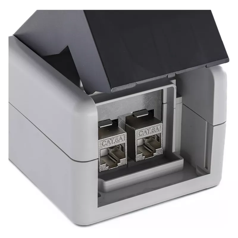 EQUIP Aufputz-Gehäuse 2-Port Keystone ungeschirmt Outdoor Grau
